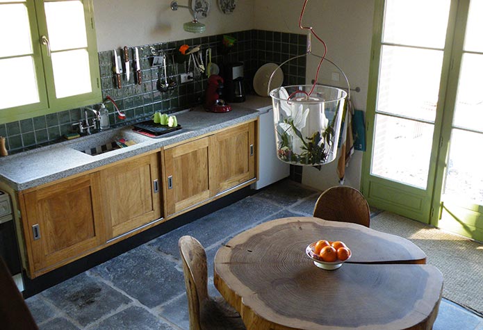 De keuken in toren op La Lue, heerlijk vakantiehuis voor 2-3 personen