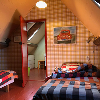 Chambre à l'étage gîte La Lue
