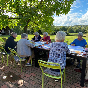 La terrasse privé du gîte à La Lue, Allier Allier.
